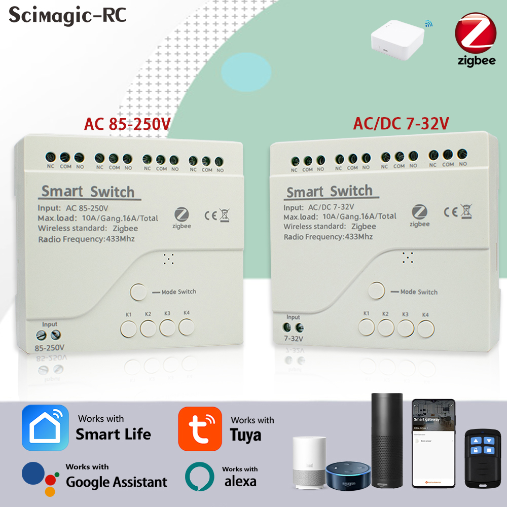 Smart Home Assistant - Moduł przekaźnikowy 4-kanałowy Zigbee Tuya Smart