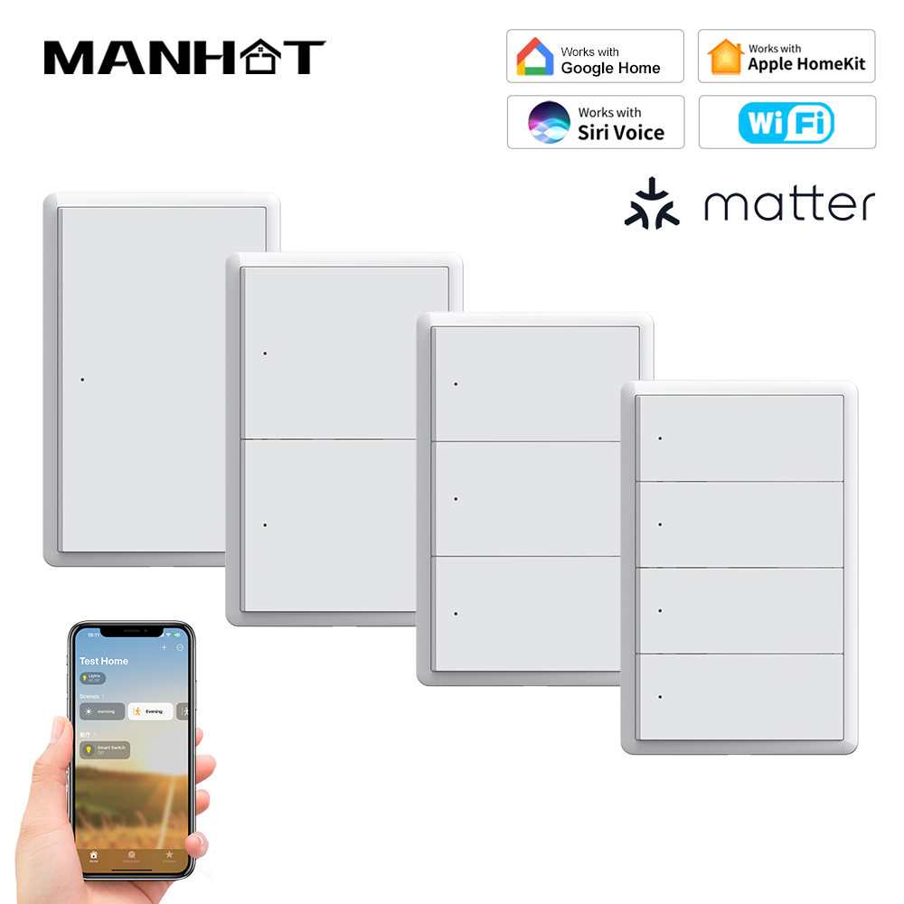 Smart Home Assistant - Inteligentny przełącznik WiFi MANHOT Homekit, bez