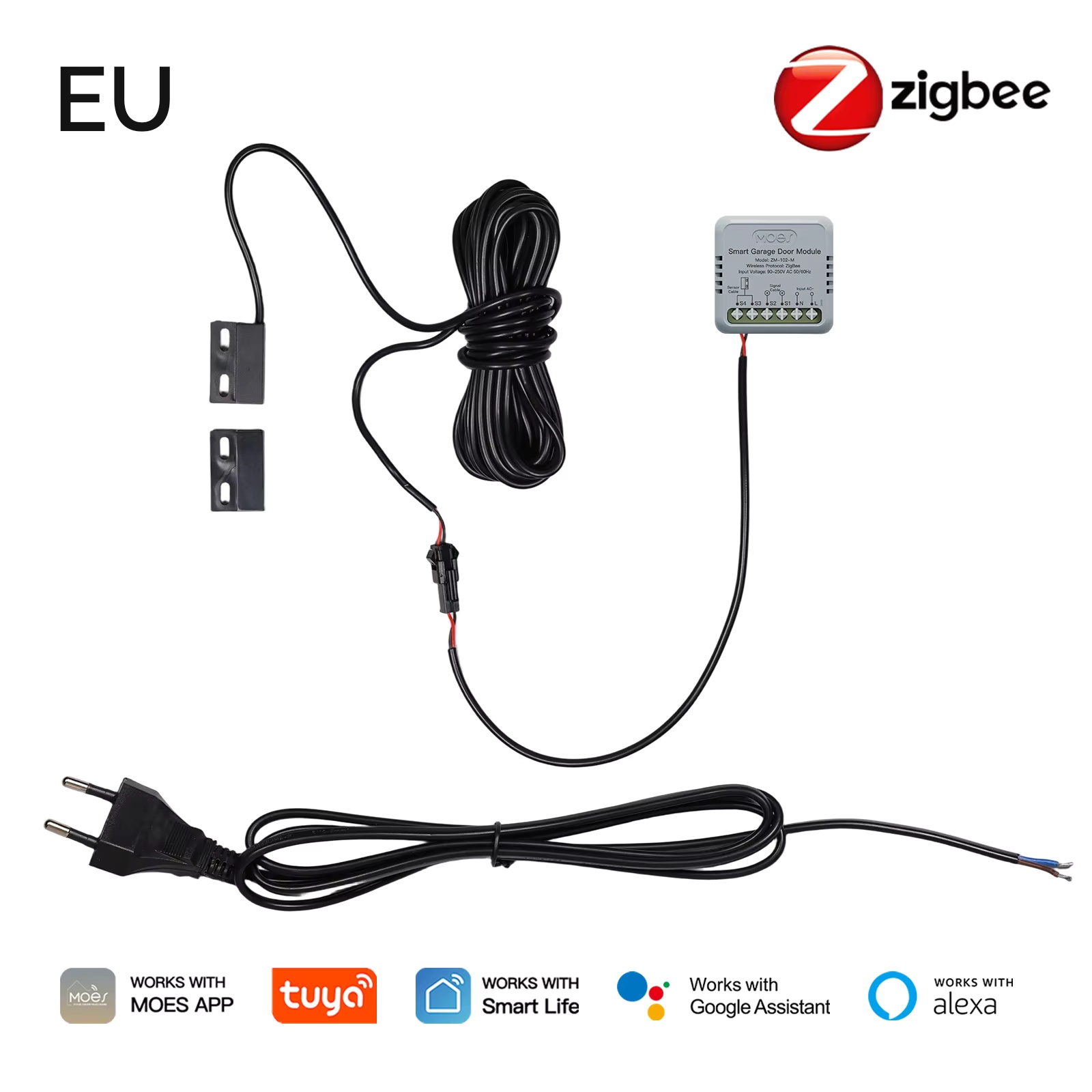 Smart Home Assistant - Moduł sterowania bramą garażową MOES Zigbee