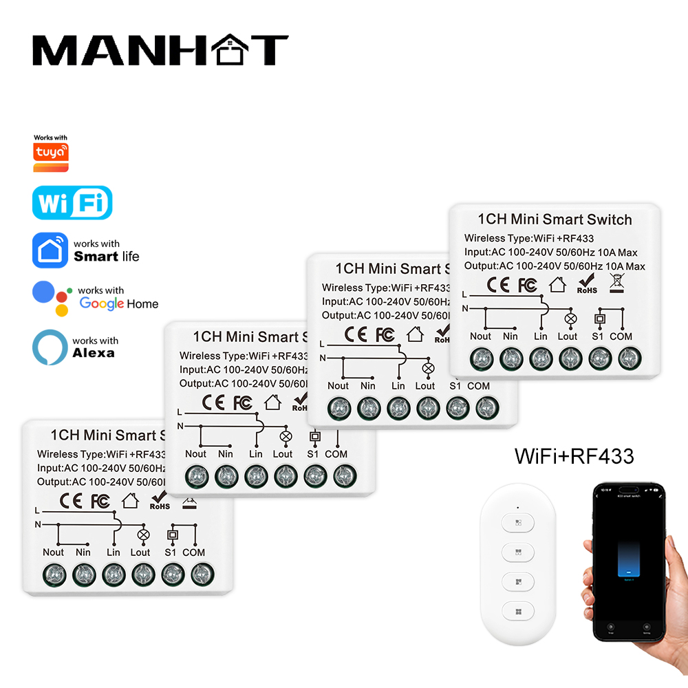 Smart Home Simple - Miniaturowy inteligentny przełącznik WIFI 10A RF433Mhz