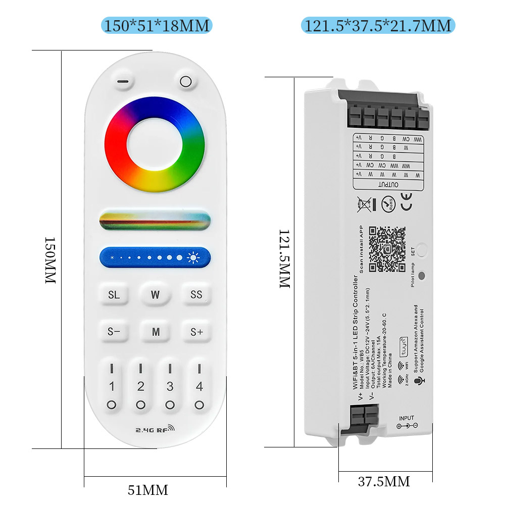 WB5 WiFi Bluetooth 5 w 1 Kontr – Wifi Led Dimmer recenzja i cena
