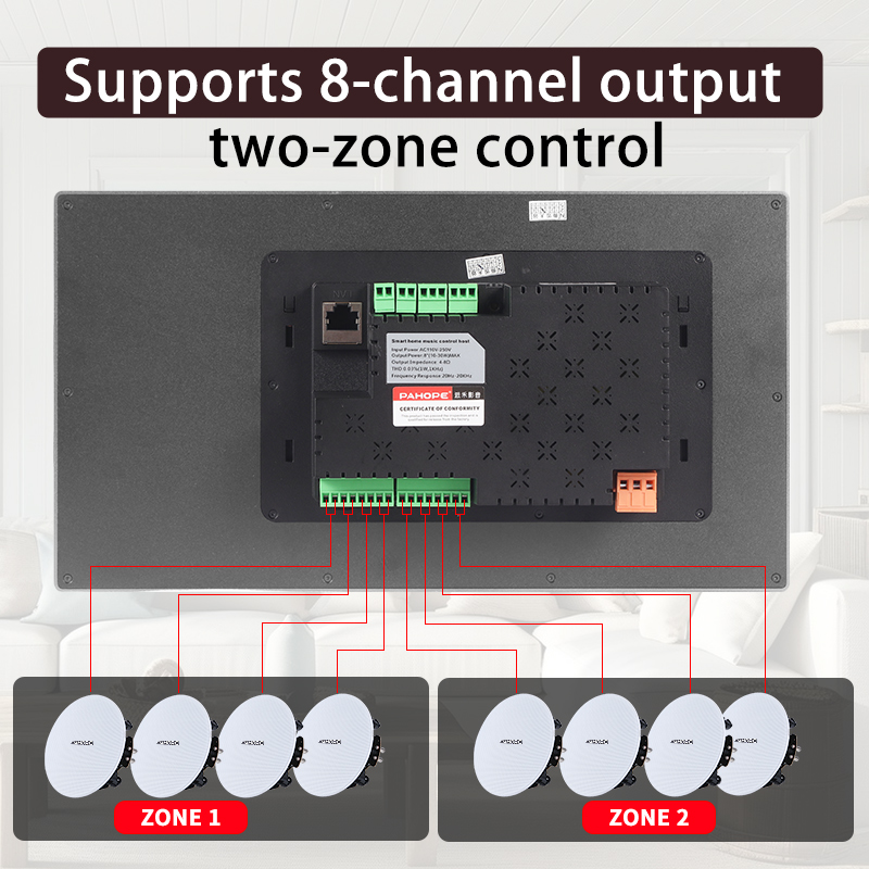 Inteligentny system muzyki tła – Smart Home Touchscreen Control Panel recenzja i cena